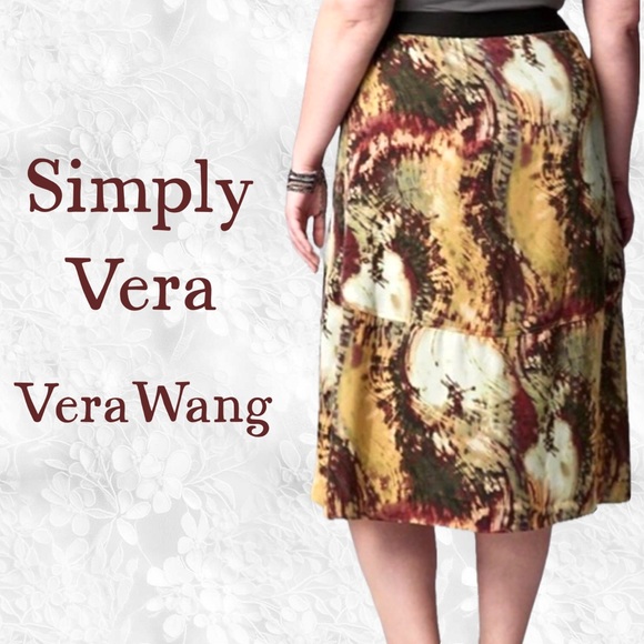 Simply Vera by Vera Wang NWOT A-Line Midi Skirt 20" waist - Picture 2 of 5